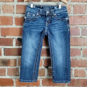 Miss Me girls denim cuffed capri 10